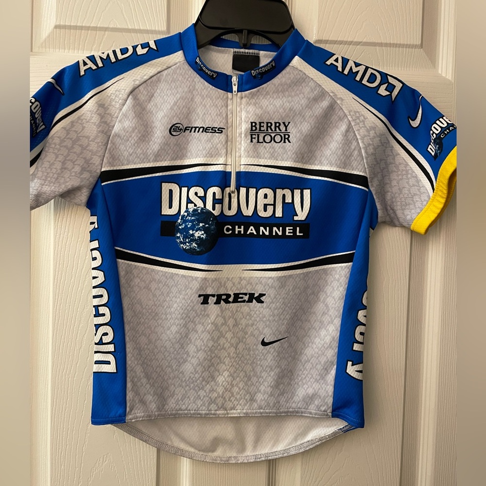 Boys 14 : Nike Short Sleeve Cycling Jersey/Shirt 3/4 zip Grey/Blue